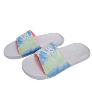 Nike White Tie Dye Slides Memory Foam Women's Size 7